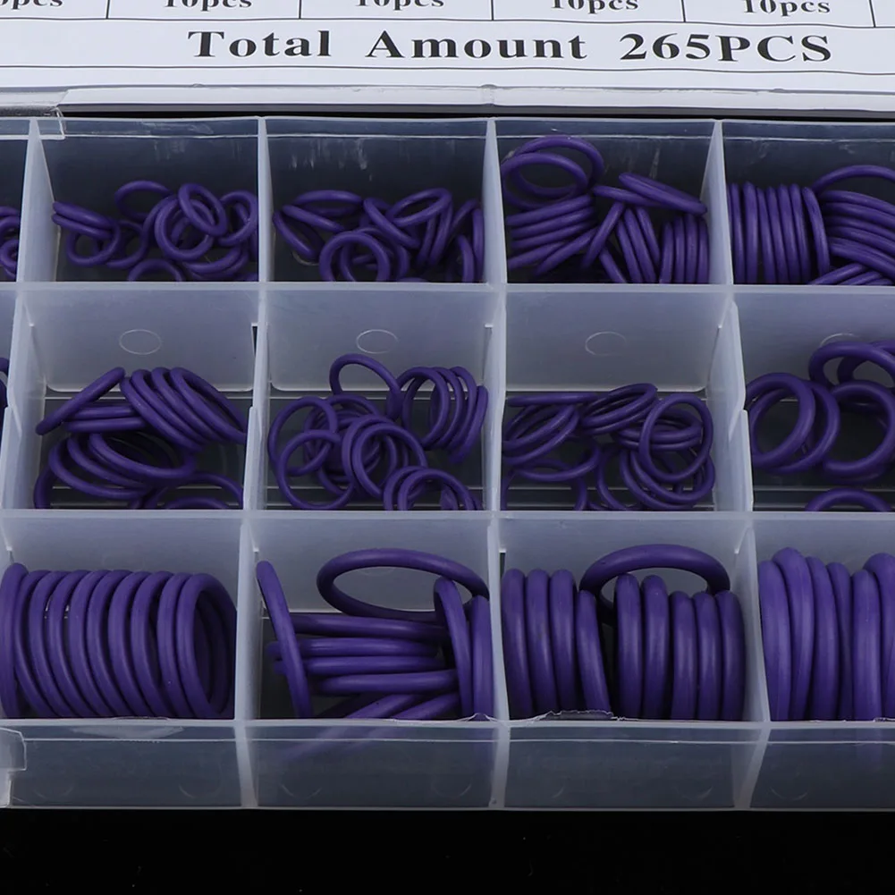 

265 Pcs Car Seal O-Ring Washers Gasket 18 Sizes Durable Air Conditioning Plumbing MJJ88