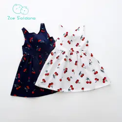 Новая модная юбка Cherry Узором Девочек хлопковая одежда принцессы и фруктов для свадебной вечеринки, детская одежда
