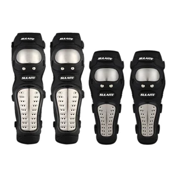 

4 Pcs/Set Cycling long knee Pad elbow guard motorbike racing Stainless steel riding protective gear Protector Protection armor