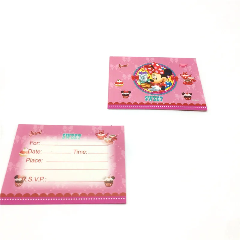  107Pcs Disney Minnie Mouse Theme Cup Plate Wedding Napkin Invitation Card Girl Birthday Gift Bag Tr - 32889605204