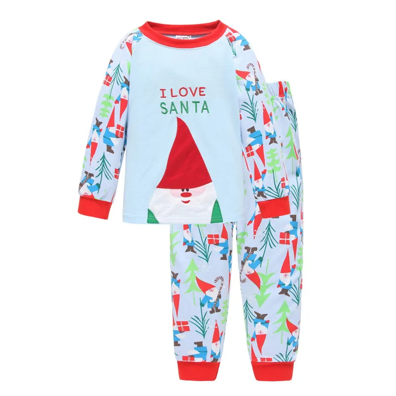 9 New Year Christmas Baby Boys Girls Sleepwear Set Kids Pajamas Suit Santa Reindeer Cartoon Nightwear Toddler Children Clothing