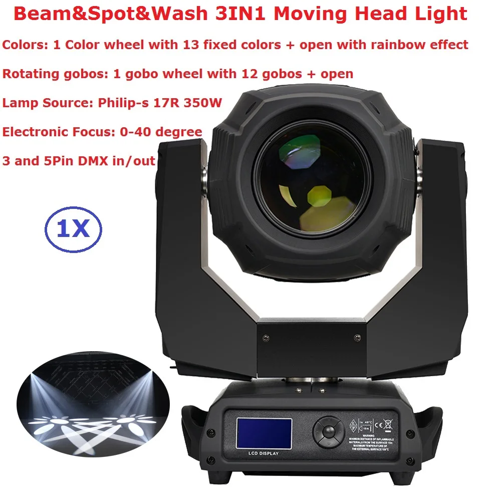 

New Design 350W 17R 3IN1 Moving Head Lights 16 and 32 Rotating Prism 18 DMX Channels For Stage Theater Disco Nightclubs Party