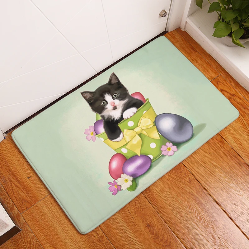  2017 Cartoon Style Cup of cats Print Carpets Anti-slip Floor Mat Outdoor Rugs Animal Front Door Mat