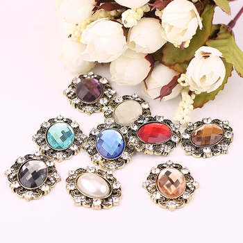 

2020New 50Pcs Oval Acryl Rhinestone Buttons for DIY hair accessories or decoration phone case ZJ442