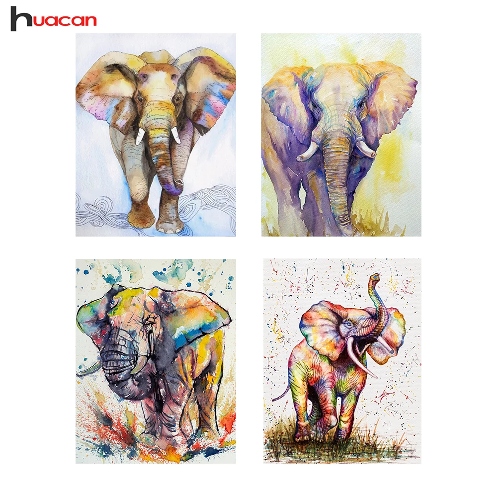 

Diamond Painting Cross Stitch Cartoon Elephant Pattern Full Square Rhinestone Diamond Embroidery Resin Drill Unfinished Craft