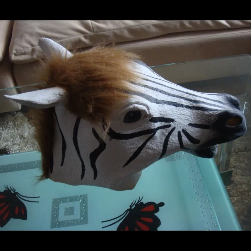 Latex masks zebra masks Halloween V dances COS animal costumes model
