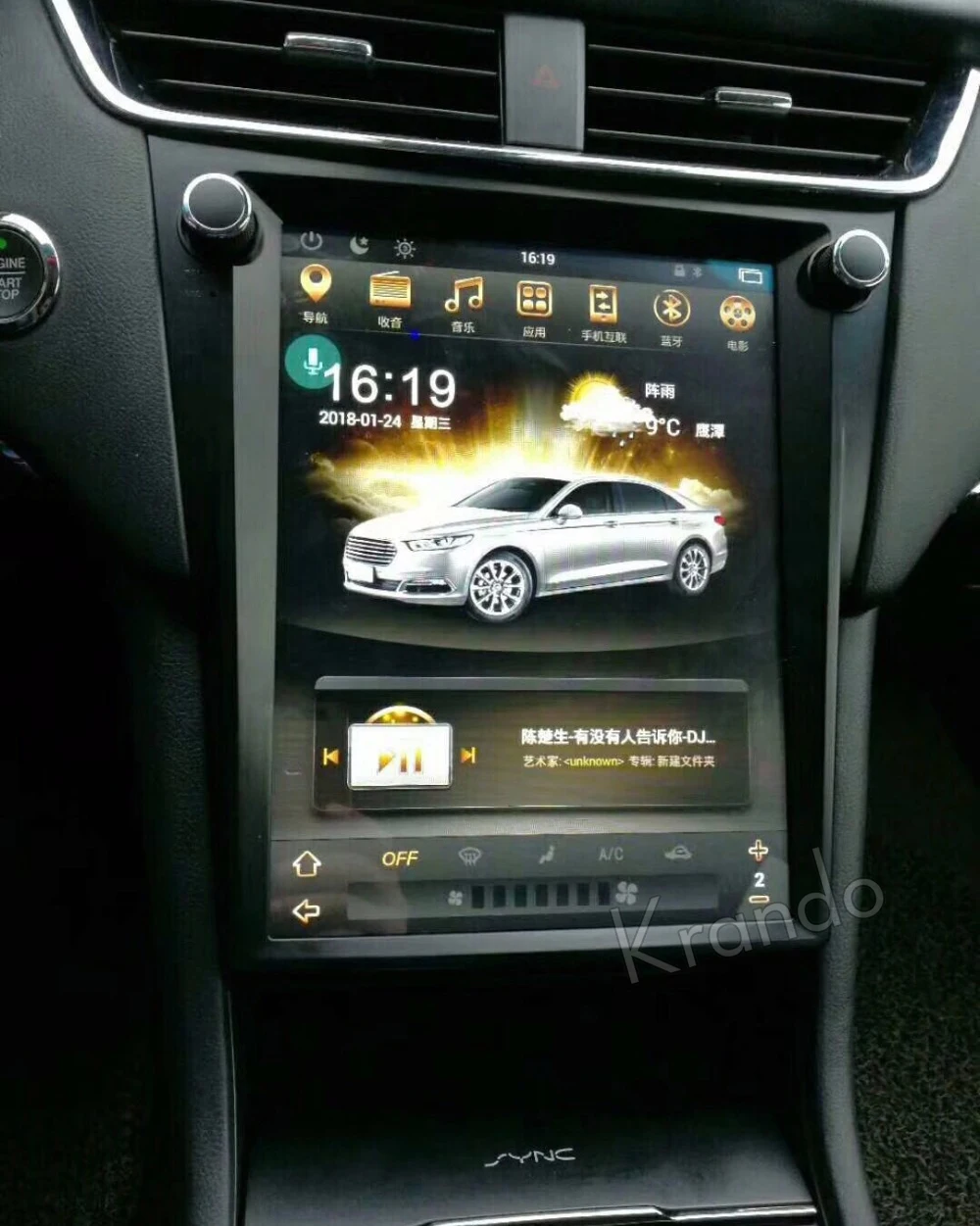 Krando Android 7,1 12," Tesla вертикальный экран автомобиля радио gps навигация для Ford Taurus- мультимедийная система wifi