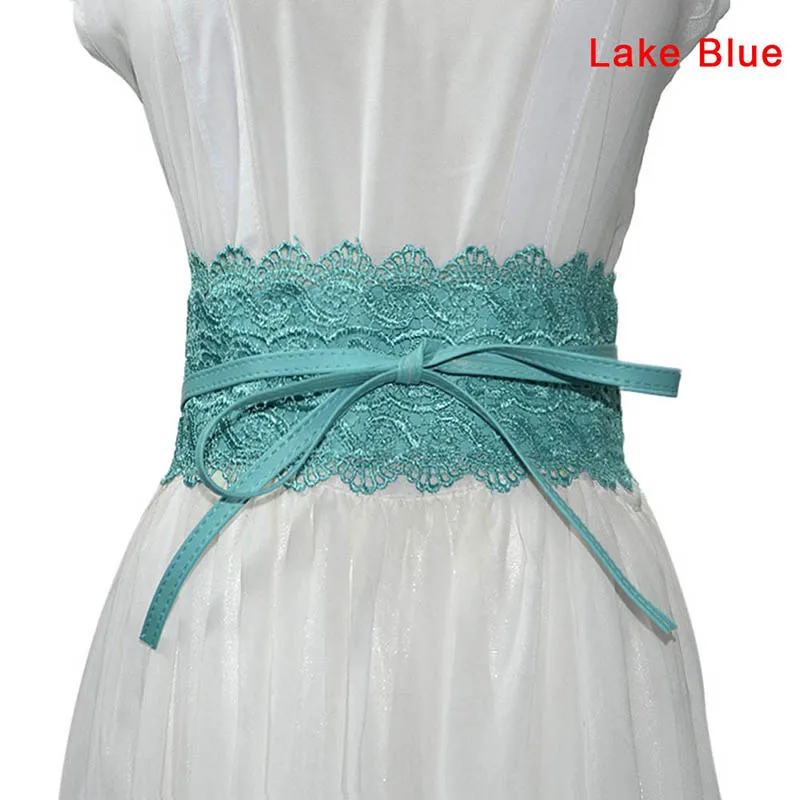 1 Pcs Women Lady Dress Belt Lace Wide Waist Strap PU Decoration Fashion