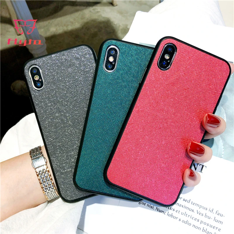 

FlyTo Case for IPhone 7 8 Plus Cross Pattern Stickers Phone Bag Case for IPhone 6 6S X Plus Pouch for IPhone XR XS MAX Coque