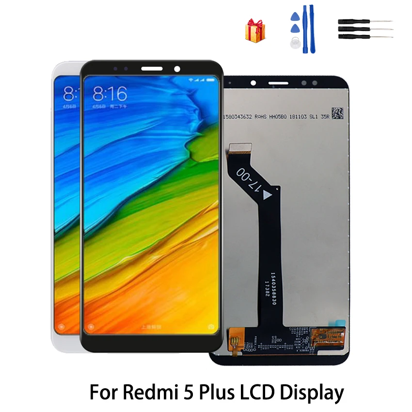

Original Display For Xiaomi Redmi 5 Plus LCD Touch Screen Digitizer Repair Parts For Redmi 5 Plus LCD Display Screen Free Tools
