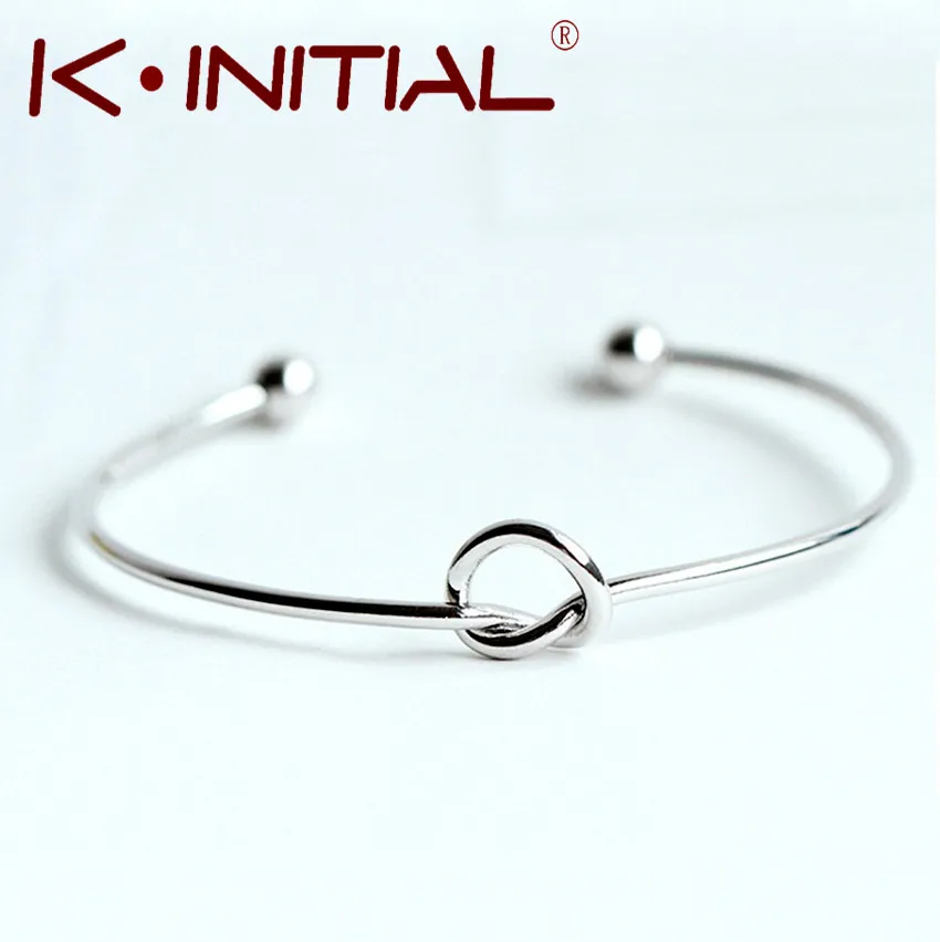 Image 1Pcs Hot Fashion Classic 925 Silver Knot Bangles Bracelet Bridesmaid Gift Cuff Bracelet for Women Unique Design Party Bangle