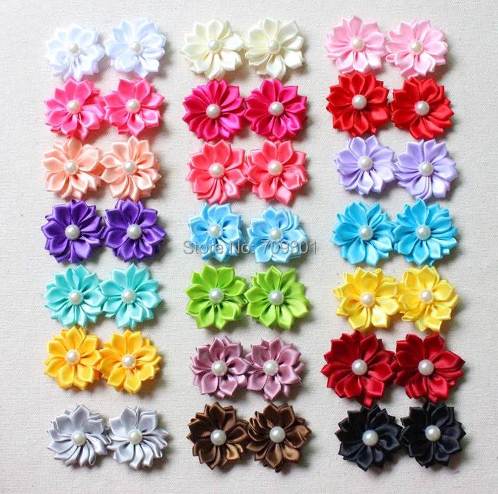 1 5 шт. цветочные ленты с жемчугом 200 дюйма|ribbon flower|flower flowerhair accessories with flowers |