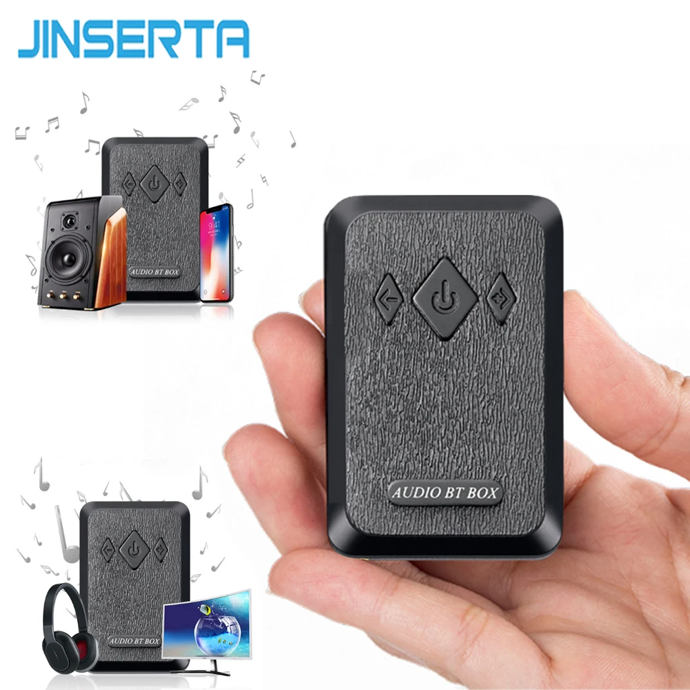 

JINSERTA Bluetooth 4.2 Audio Receiver 2-in-1 Bluetooth Transmitter 3.5MM Stereo Music Adapter for Speakers Headphones Computers