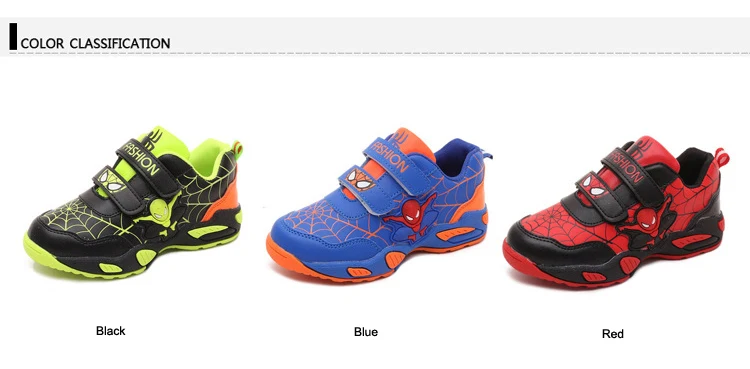 Детская обувь с человеком-пауком, кроссовки для бега, дышащие кроссовки, Новое поступление, корейская мода, Супермен, Студенческая обувь CS266