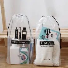 Transparent Cosmetic Bag Travel Makeup Case Women Drawstring Make Up Bath Organizer Toiletry Wash Beauty Kit Storage Pouch B