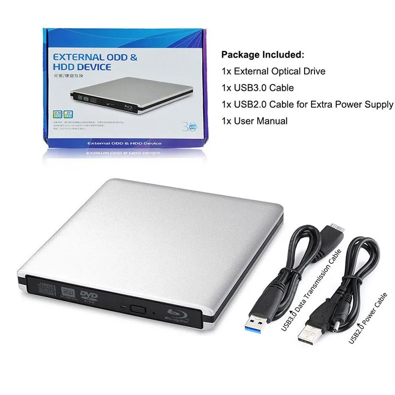 Внешний USB3.0 Blu Ray привод DVD горелка 3D Bluray плеер BD ROM RW горелки писатель для Macbook