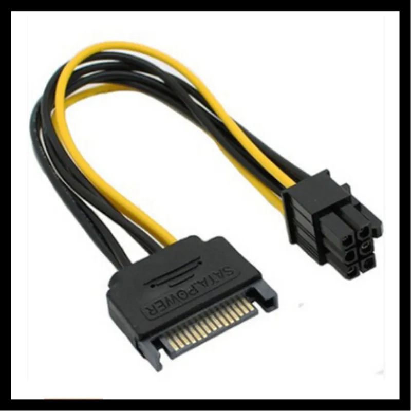 SATA power 15p to 6P graphics card reverse power adapter cable 6PIN