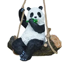 1 шт. Симпатичные смолы моделирование качели орнамент в виде панды для дома, сада, двора, газона украшения 29*19*30 см