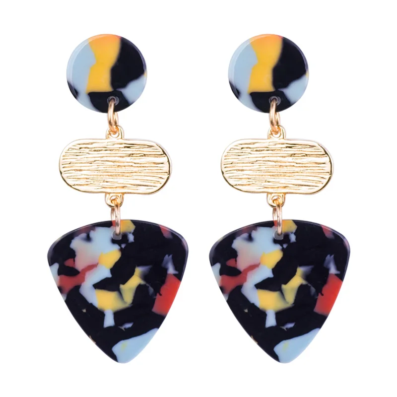 Vintage Drop Acrylic Earrings for Women 2018 Statement Long Geometric Acetic Acid Metal Dangling Elegant Fashion Earring Jewelry (1)