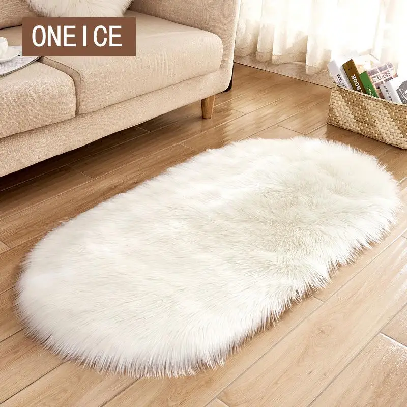 Ковер из искусственной шерсти Овальный Гостиная коврик, напольный ковер двери прикроватный коврик мат для ванной