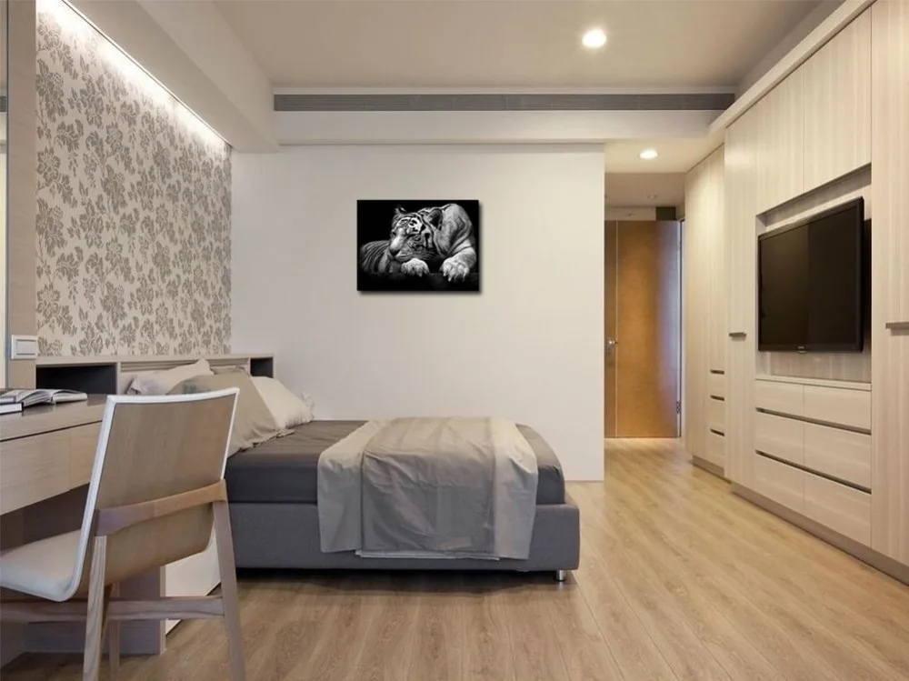 New-Modern-Wildlife-Wall-Painting-Animal-Black-and-White-Tiger-Poster-Paint-on-Canvas-Home-Decor (3)