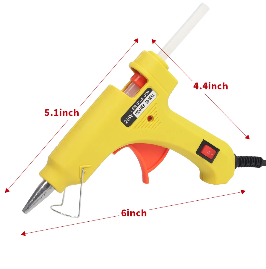 Милда 20 Вт EU/US мини термоклей пистолет DIY термо-Электрический силиконовый клей пистолет тепла Температура инструмент 10 шт. 7 мм* 100 мм Клей-карандаш