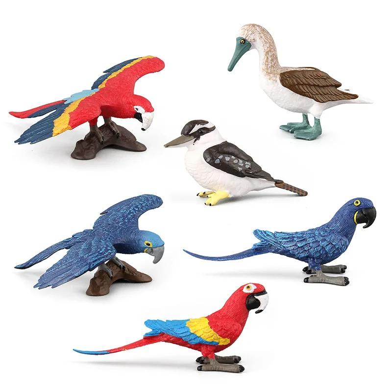 Животная модель птицы Попугай Booby моделирование Kookaburra Gannet твердых диких животных