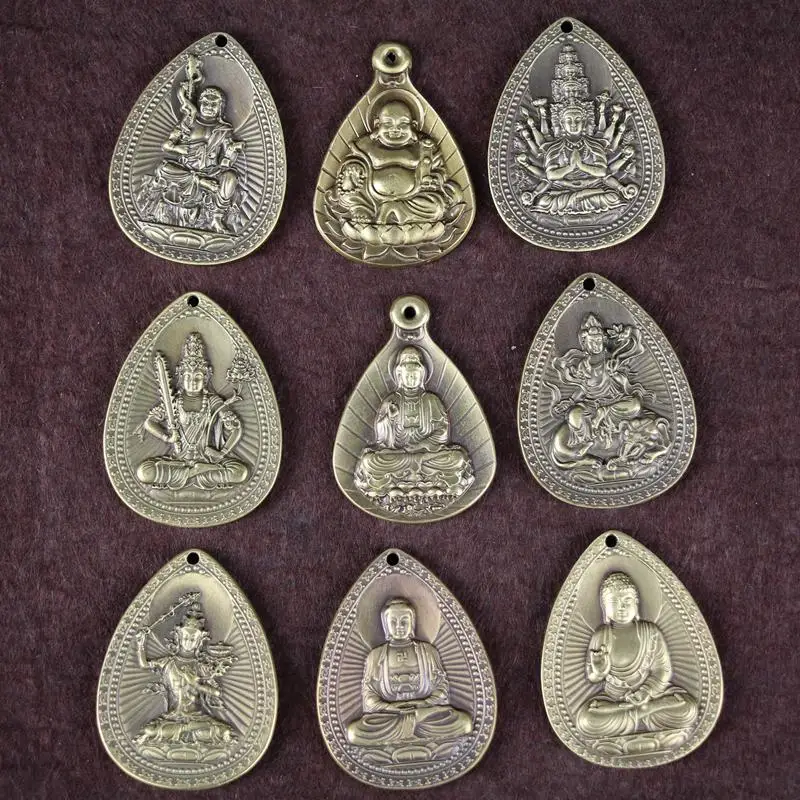 Китай фэн шуй латунь гуаньин куанин статуя Будды-украшение семьи, приносить удачу изделия ручной работы из металла ожерелье кулон