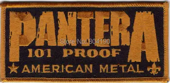 

5" PANTERA 101 PROOF AMERICAN METAL Rock Punk Music Band LOGO Embroidered IRON ON Patch Heavy Metal