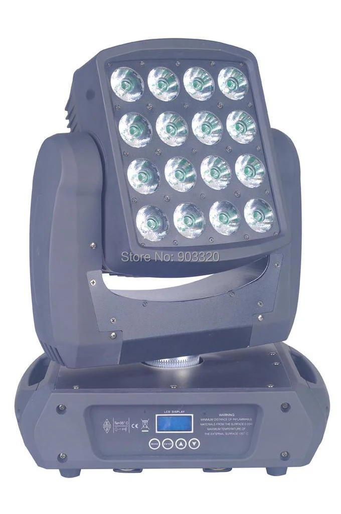 

Rasha 16pcs*12W CREE RGBW 4IN1 Array Moving Head Matrix Light ,LED Matrix Moving Head Light for Disco Party Event Production