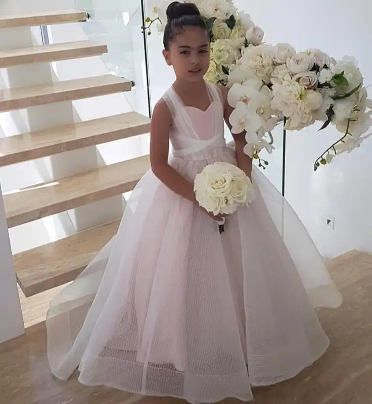 soft pink flower girl dresses