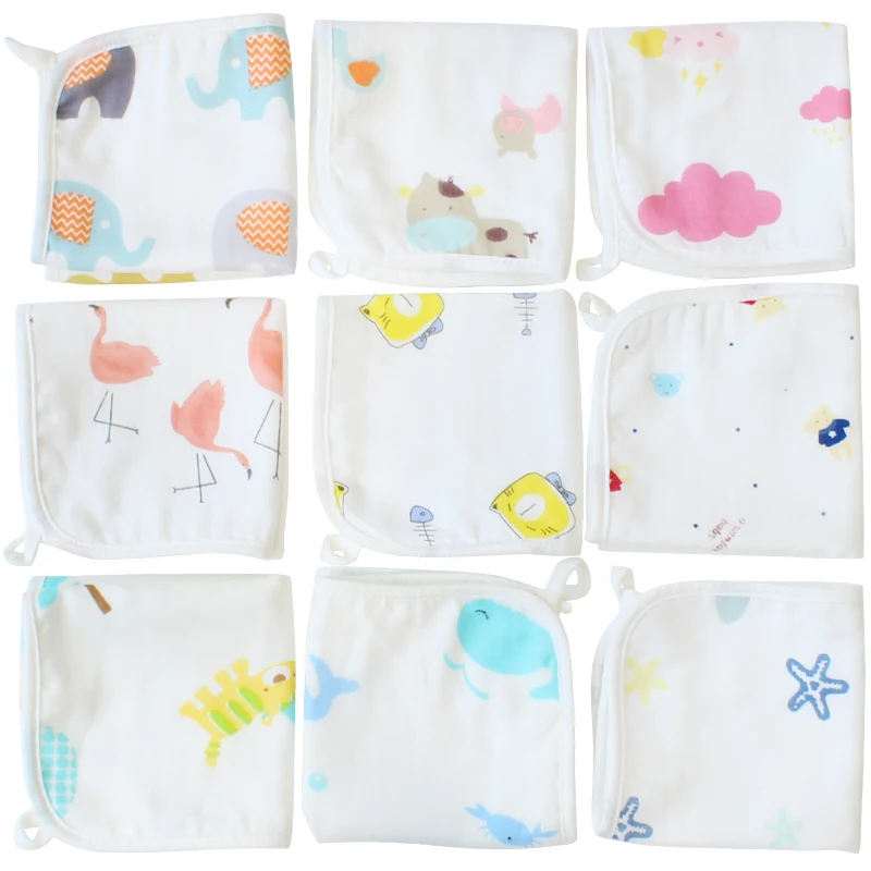 5 шт. Детские Банные полотенца набор для новорожденных хлопок муслин бамбуковое волокно махровые дети квадратный платок дети мультфильм шаблон салфетки