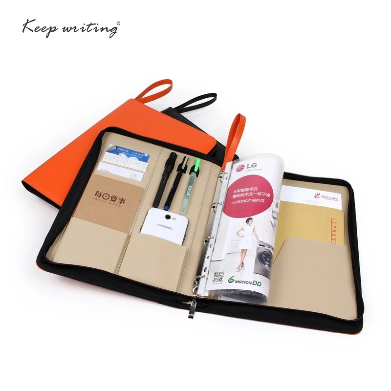 A4 Zipped Conference Folder Business Faux Leather Document Case Bag Portfolio file folder agreement briefcase with handle A4 Zipped Conference Folder Business Faux Leather Document Case Bag Portfolio file folder agreement briefcase with handle