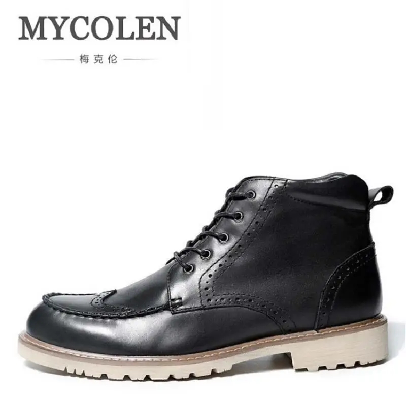 MYCOLEN Men Fashion High Top Martin Shoes Cowhide High Quality Lace-Up Classic Leather Ankle Boots Brand Design Winter Shoes MYCOLEN Men Fashion High Top Martin Shoes Cowhide High Quality Lace-Up Classic Leather Ankle Boots Brand Design Winter Shoes