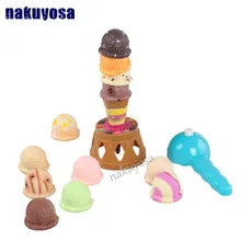 Моделирование мороженого высокий штабелер штабелированный башня детское Дошкольное Раннее Обучение игра в голову ручной глаз обучение