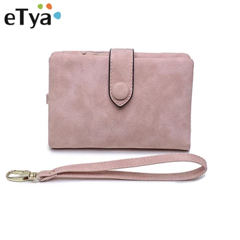 

eTya Leather Small Wallet Women Fashion Credit Card Holder Wallets Female Purses Short Zipper Coin Purse High Quality Handbags