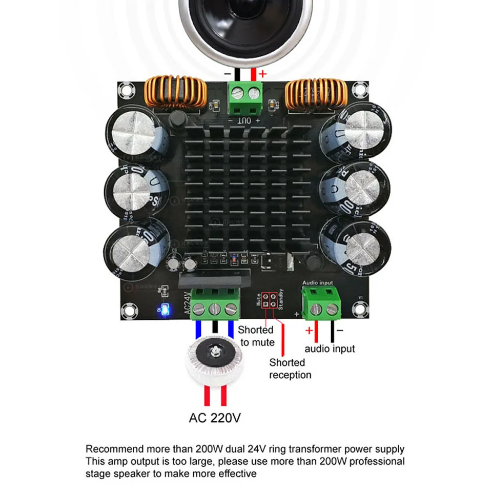 XH-M253 TDA8954TH Core режиме BTL Hi-Fi класса amplificador аудио 420 Вт высокое Мощность моно цифровой усилитель доска D3-003