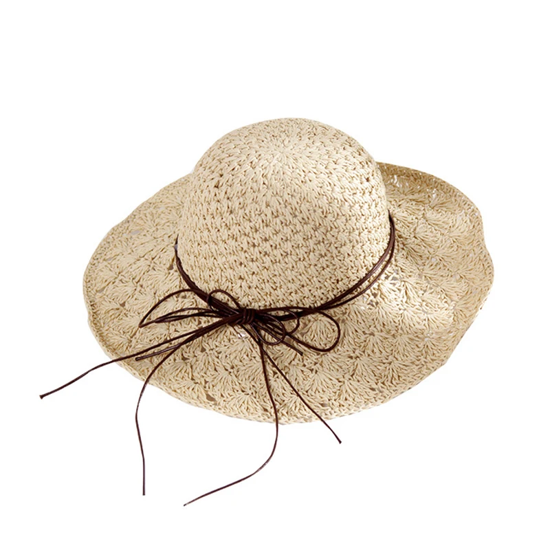 Женская Соломенная Солнцезащитная шляпа, летняя, милая, Ретро стиль, соломенная шляпа, для девушек, Пляжная, полый, Панама, шляпы, Chapeu Feminino, для отдыха, солнцезащитный козырек, шляпы