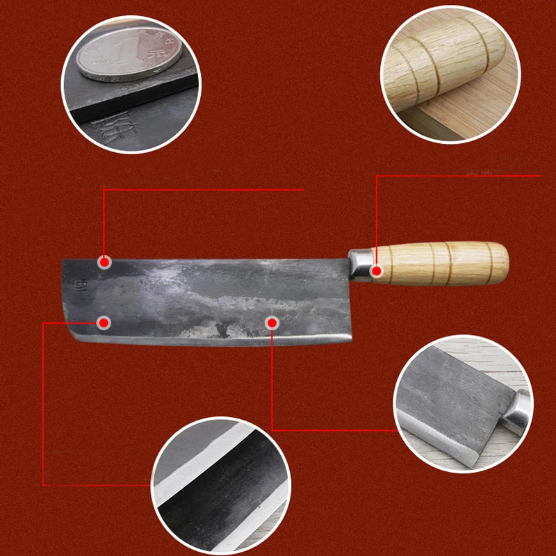 Ручной работы китайский шеф-повар Ножи одетый кованые Сталь косточки нарезки Мясник Кухня ножи сделаны в Китае Кухня Инструменты Профессиональный