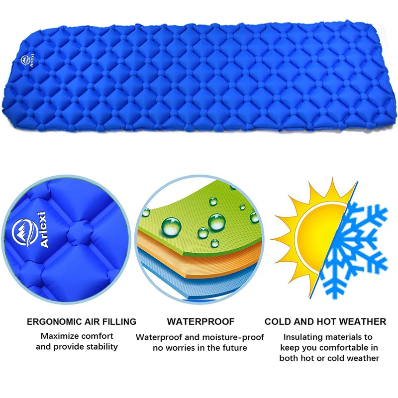 Aricxi термополиуретановый нейлоновый коврик для сна, надувной матрас для кемпинга, спальный мешок, коврик для быстрого наполнения, влагостойкий коврик для кемпинга