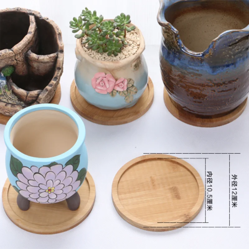 Круглая деревянная тарелка поднос для хранения, основание для украшения сада, украшение дома, 3 типа