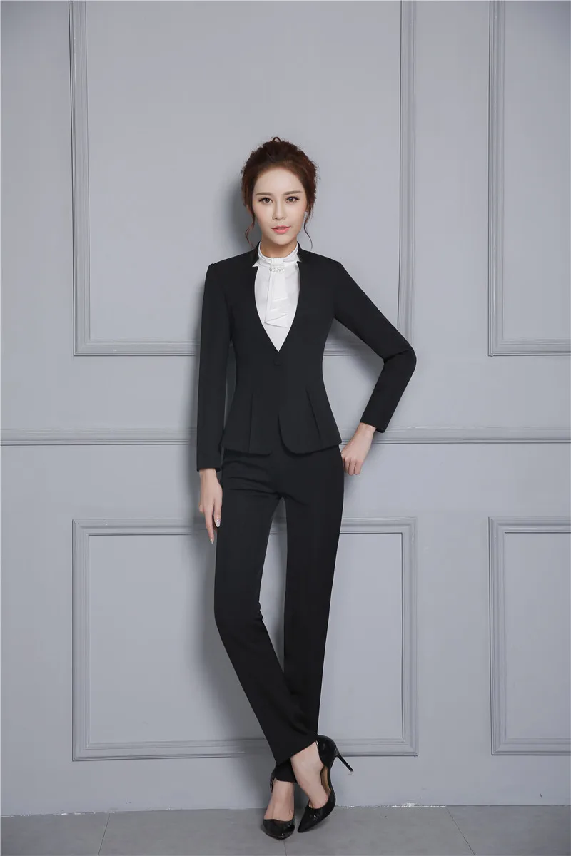 Noir Style Conceptions Avec Ensembles Pantsuits Bureau Blazer Uniforme Nouveau Pantalon Dames Veste D'affaires Formelle gris Et Femmes Costumes Gris T8pqawd
