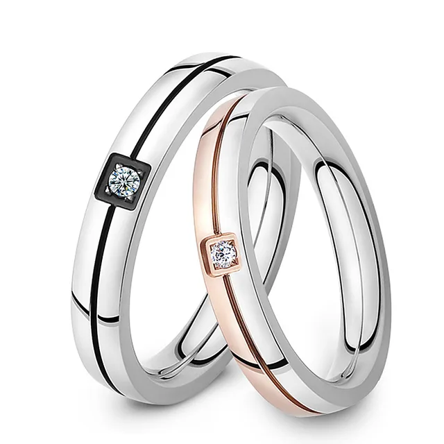 Newest Fashion 316l Stainless Steel Western Engagement Cubic Newest Fashion 316l Stainless Steel Western Engagement Cubic Zirconia Wedding Rings Pair Sets For Men