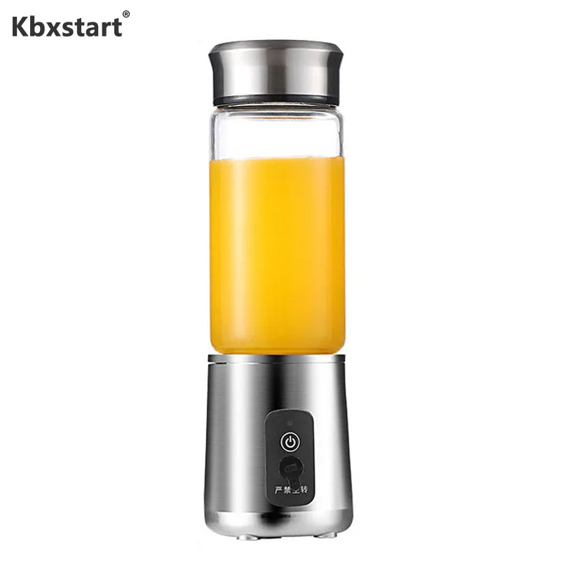 

Kbxstart 380ml Portable Juicer Multifunction Cut Mixer USB Charging 6 Blades Blender Juice Cup Fruit Extractors Juice Maker