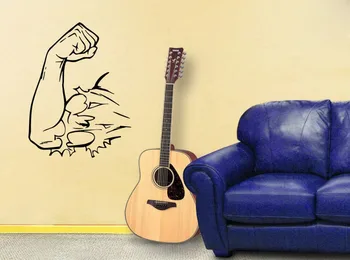 

WALL VINYL STICKER DECALS MURAL MUSCLE HAND SPORT GYM EMBLEM MARK
