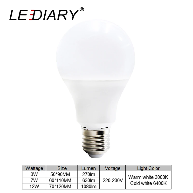 Светодиодные алюминиевые лампы 3 Вт 7 12 E27 220 В|lamp for|white lamp220v led bulb |