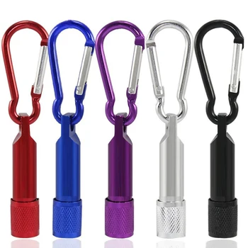 

10pcs/lot Mini Torch LED Flashlight Emergency Night Light Camping Carabiner Mountaineering Buckle Torch Clip Keychain Light