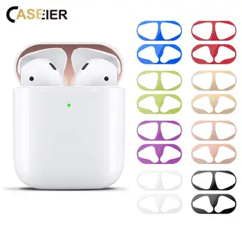 

CASEIER Wireless Models Dust-proof Mental Sticker For Airpods 2 1 Scratchproof Sticker For Airpods 2 Wireless Bluetooth Earphone