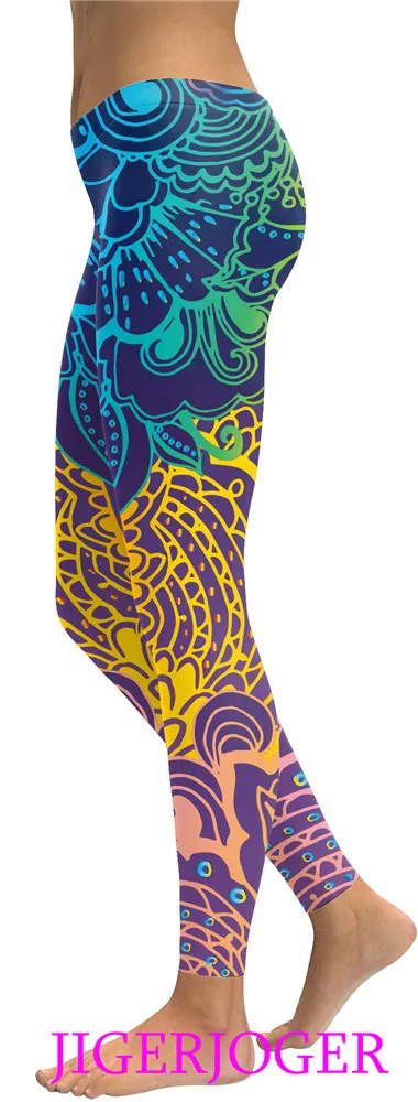 Petrol blue gold purple mandala legging (3)