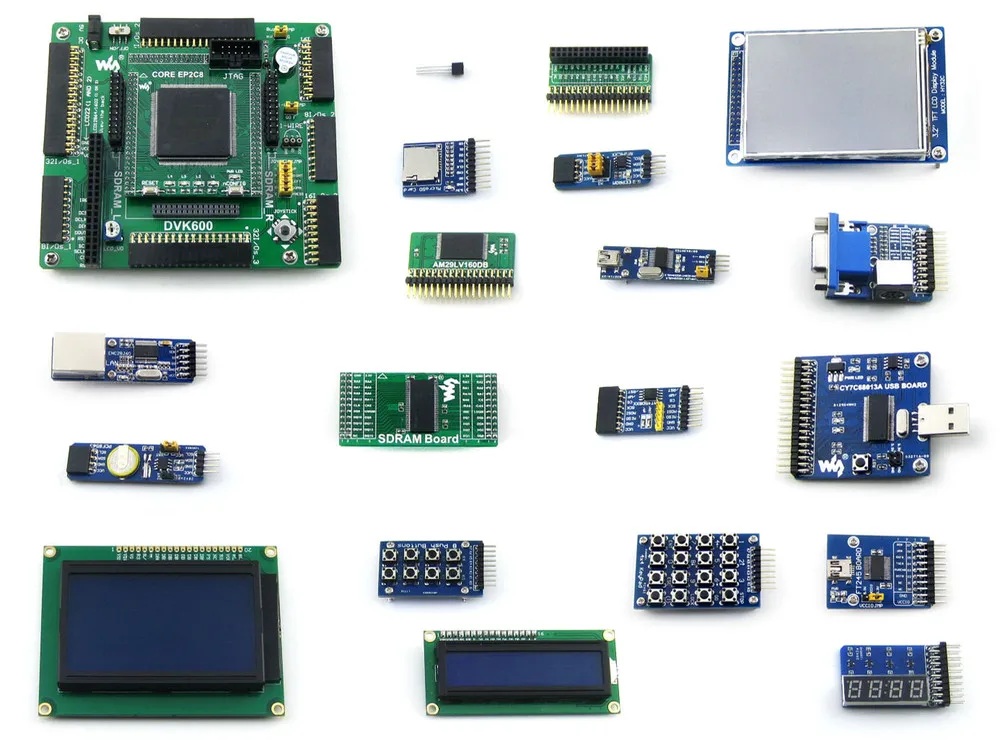 Waveshare EP2C8Q208C8N ALTERA Cyclone II FPGA макетная плата + 3 2 дюймов 320x240 сенсорный ЖК дисплей 18
